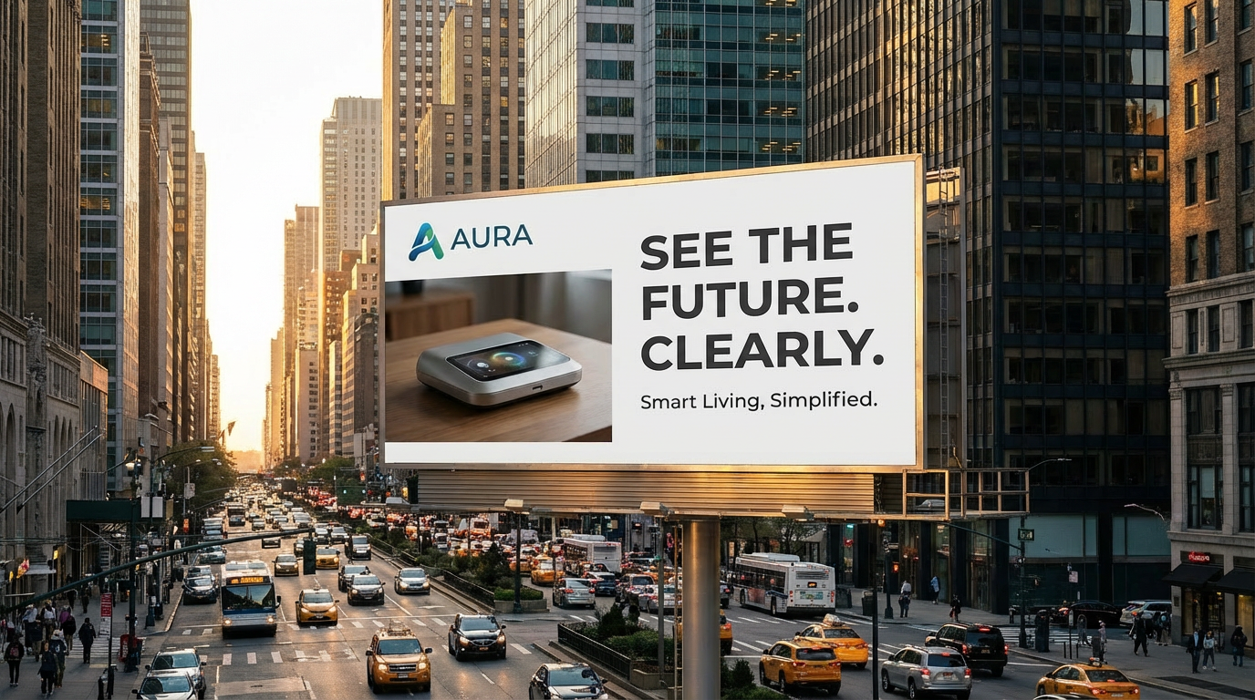 Demo ad in professional advertising mockup